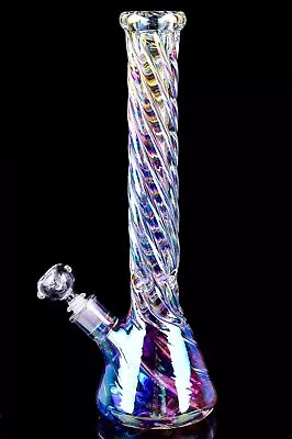 $94.99 • Buy 16  Inch THICK Iridescent Beaker BONG Glass Water Pipe HEAVY Helix GIRLY *USA*