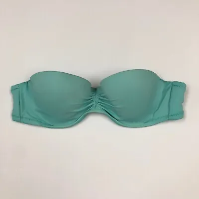 Victoria's Secret Bandeau Swim Suit Top Womens 34A Teal Strapless Underwire  • $8