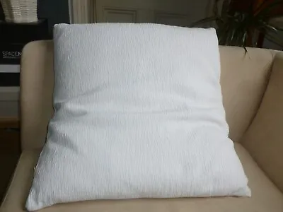 Large TKMaxx Lovely Bright White Square Slub Cotton Cushion Cover & Pad RRP£17 • £4.99