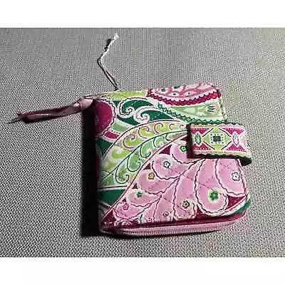 Vera Bradley Mini Snap Wallet Petal Pink Retired Pattern GUC • $15