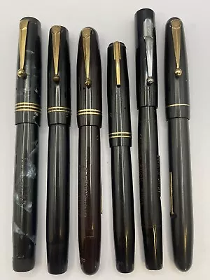 Lot 6 Vintage Mabie Todd Swan Fountain Pens Various Models 14k Gold Nibs • $102.50