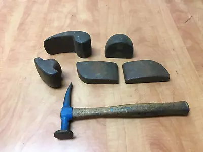 Vintage Auto Body Dollies Lot Of 5 & Cornwell Body Hammer FA 153GB • $99.99