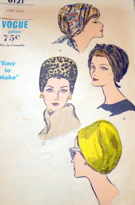 LOVELY VTG 1960s HATS VOGUE Sewing Pattern • $9.99