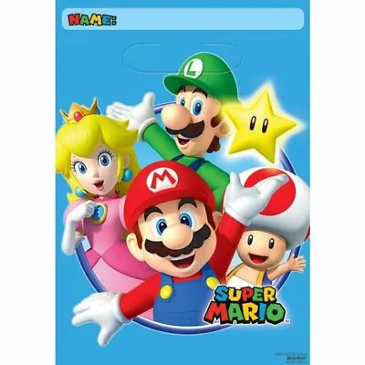 Super Mario Birthday Party Supplies Plastic Loot Bags (Pack Of 8) • $4.40