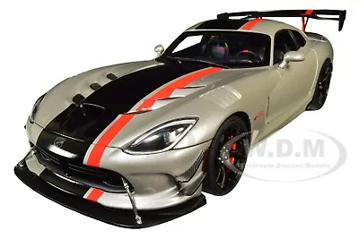 2017 Dodge Viper Acr Billet Silver Met. W/ Stripes 1/18 Model Car Autoart 71733 • $199.99