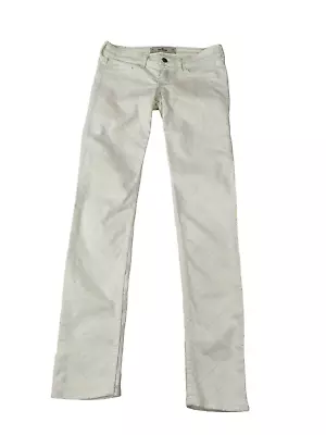 Women Hollister Size 3r W26 L31 White Low Rise Check Skinny Denim Jeans Trousers • £11.99