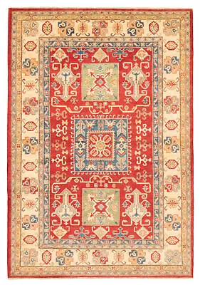 Hand-Knotted Geometric Carpet 6'7  X 9'10  Traditional Wool Area Rug • $925