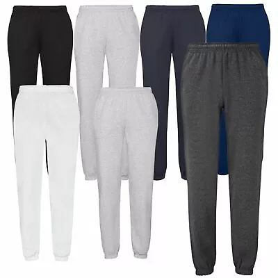 Fruit Of The Loom Mens Classic Elasticated Cuff Jog Pants Casual Joggers Bottoms • £16.17