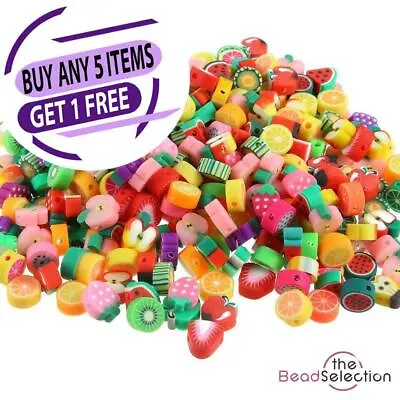 £2.99 • Buy 20 Fruit Fimo Polymer Clay Beads Mixed Jewellery Making MSC47