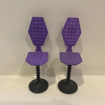 Monster High Doll Furniture Deadluxe High School Playset 2 Purple Chairs Stools  • $13.99