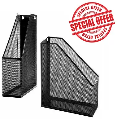 £7.74 • Buy Black Metal Paper Magazine Folder Organiser Rack Wall Mount File Holder Storage 