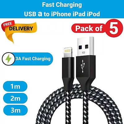 Fast Charger Long Cable USB Lead Cord Wire For Apple IPhone 14 13 12 11 6 7 8 XS • £7.99