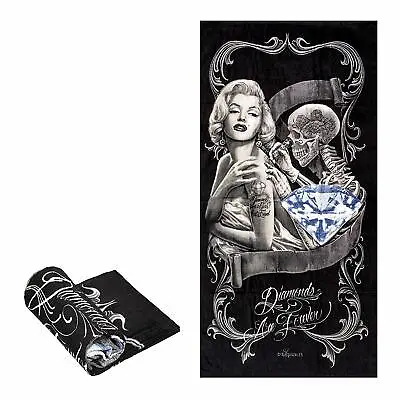 Marilyn Monroe Diamonds Are Forever Day Of The Dead Fiber Reactive Beach Towel  • $13.49