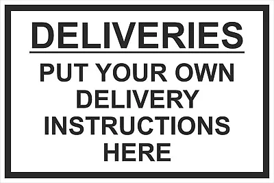 Parcel / Delivery / Courier Instruction Personalised Sign In Plastic Or Metal • £9.50