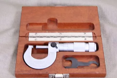 Vintage Brown & Sharpe 1 Inch Mechanical Outside Micrometer Case Excellent .0001 • $49