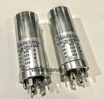 TWO  CE Manufacturing Multisection Mallory  Can Capacitor 30/20/20/20µf @ 525VDC • $86.95