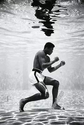 Muhammad Ali Underwater Posing Boxing Sport Print Poster Wall Art Picture A4 + • £4.99