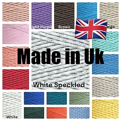 Premium British BRAIDED 2-3mm Macrame  Cotton Cord/ String Craft Lace MADE IN UK • £1.60