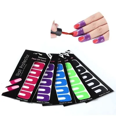 100pcs Peel Off Tape Nail Protectors U-Shaped Spill Resistant Nail Art • $8.50