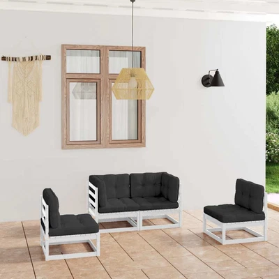 $619.99 • Buy 4 Piece Garden Lounge Set With Cushions Solid Pinewood VidaXL