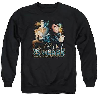 Elvis Presley 75 Years Crewneck Sweatshirt Licensed Music King Of Rock Black • $24.49
