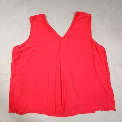 VIOLET + CLAIRE Women's Redish Pink Sleeveless V-Neck Blouse Plus Size 3X • $5.60