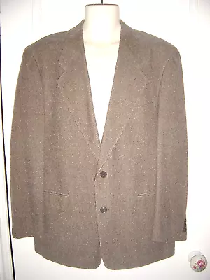 Louis Feraud Lined Brown Mix 100% Cotton Herringbone Jacket Eu 50r Uk 40r • £4.99