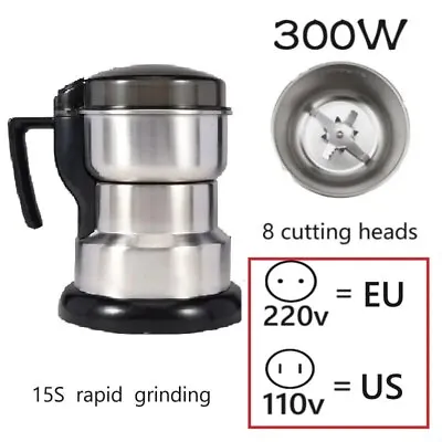 400W Coffee Grinder Electric Wet & Dry Grinder Beans Nuts Spice Grinding Mill • £16.99