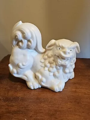 Vintage Chinese White Ceramic Fu Dog Foo Dog Shishi Imperial Lion China • $29