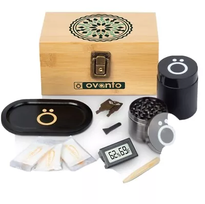 Premium Locking Stash Box Kit | Bamboo Storage Chest With Movable Tray Gift Set • $25