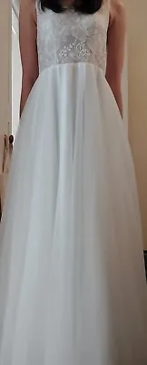  Tulle Wedding Or Debutante  Dress Sheer A-line Floor Length Gown Fully Lined • $99