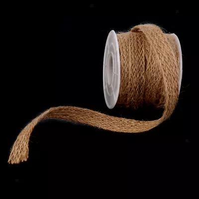 5M Rustic Braided Jute Linen Flat Tape Rope Wedding Craft Twine String 1/2  • £5.66