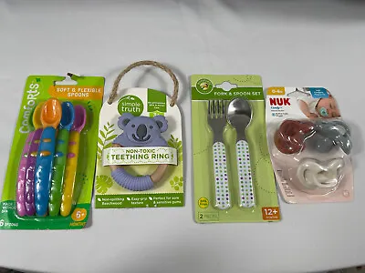 Baby Care Lot Pacifiers Teeting Ring Utensils  • $17.99