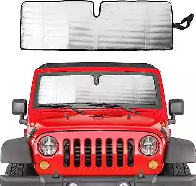 Silver Front Windshield Sunshade Sun Shade For Jeep Wrangler JK JKU 2007-2018 • $29.95