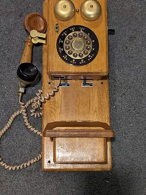 **Untested** Vintage Teleconcept Wall Telephone  Solid Wood W/Original Cord  • $83.04