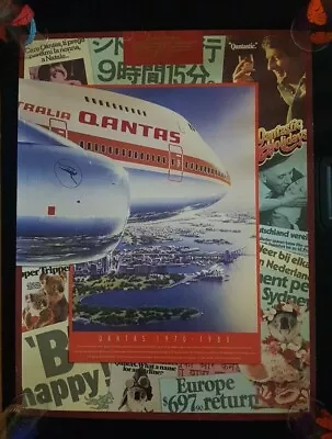 Original Qantas 70th Anniversary Poster 1970-1980 • $38.62