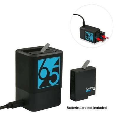 Dual Battery Charging Charger For GoPro HERO 5 6 7 Black USB-C Port & Cable Cord • $26.99