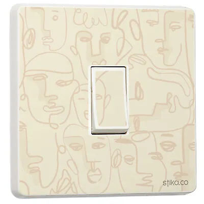 Pack Of 2 Abstract Face Line Abstract Art Design For Single Light Switch Cover  • £2.99