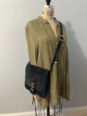 Suede Leather Tila March Paris Manon Postman Crossbody Bag FREE SHIPPING • $89.99