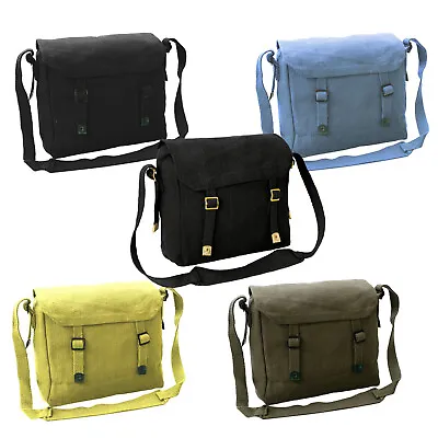 Canvas Bag Vintage Army Military Style Haversack Webbing Work Tool Shoulder Sack • £14.24