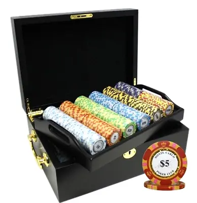 Mrc Poker 500pcs 14g Monte Carlo Poker Club Poker Chips Set With Mahogany Case • $169.99