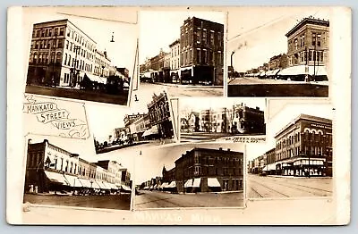 Mankato Minnesota~Multi Vw~7 Business Street Scenes~Dr Andrews Office~c1912 RPPC • $22