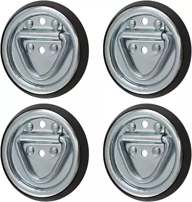 Spep.Com 4 Pack D Ring Steel Tie-Downs - Floor Flush Surface Mount With Black Ba • $25.28