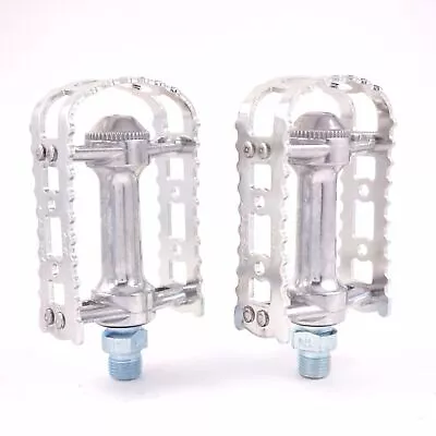 MKS BM-7 Alloy Anodized MTB BMX Old School Flat Bike 9/16  Pedal - Silver • $32.90