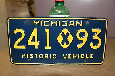 Vintage MICHIGAN HISTORIC VEHICLE License Plate Chevrolet Ford Mopar Hot Rat Rod • $19.95