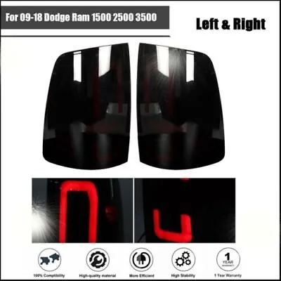 LH+RH Side LED Smoke Black Tail Lights Brake Lamps For 09-18 Dodge Ram 1500 • $73.99