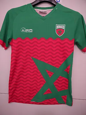 Airo Sports Wear Shirt Mens S Green Morocco Jersey Short Sleeve Embroider Vneck • $20