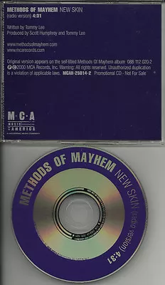 Motley Crew METHODS OF MAYHEM New Skin RARE TRK PROMO DJ CD Single Tommy Lee • $24.99