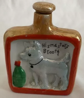 Vtg Miniature Nipper Liquor Pocket Flask Lusterware “HIS MASTERS BREOTH” Japan • $10