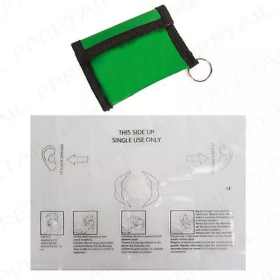 CPR Resuscitator MASK /KEY RING/CHAIN POUCH Mouth To Mouth First Aid Face Shield • £5